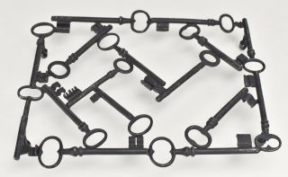 Mid Century Modern Metal Trivet Coaster Antique Keys Fornasetti Style No.  1 2