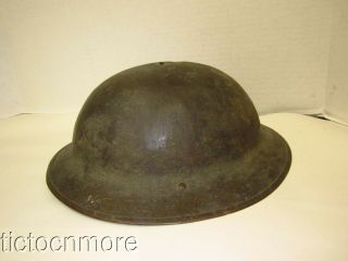 Wwi Us M1917 Doughboy Combat Helmet Midnight Dark Camo W/ Liner & Chinstrap