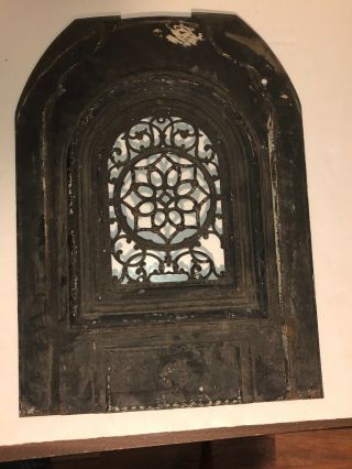 Antique Cast Iron Fireplace Cover Adjustable Lenght Sizes Patented July 2 1861