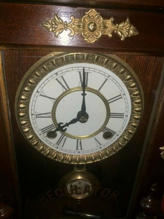 VERY SCARCE ANTIQUE CLOCK - MONK SWINGS @ BRASS BELL AS HOURS COUNT OFF THE TIME 3