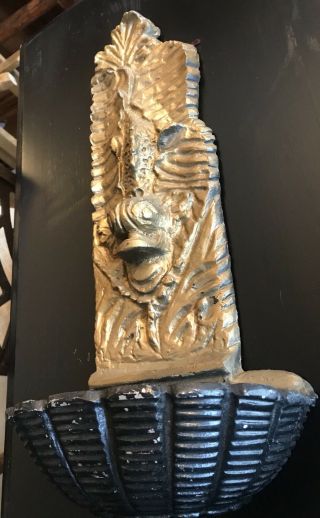 cast iron sea serpent garden wall urn 6