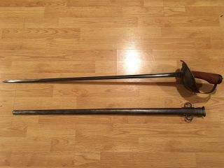 Authentic Ww1 British Model 1908 Cavalry Sword Saber And Scabbard