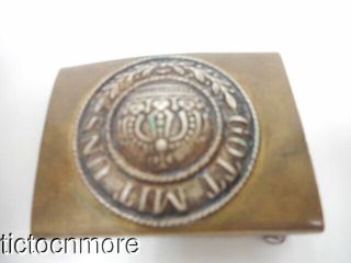 Wwi Imperial German Army Enlisted Belt Buckle From Old Museum Gott Min Uns