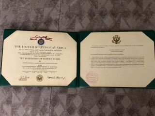 Named Distinguished Service Medal Certificate & Box Wwii Korea Vet