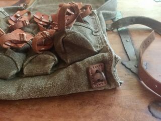 Rare Vintage French Army Military WW1 1918 Model VB Grenade Bag Musette 3