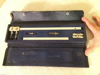 Vintage Alvin 961a Beam Compass With Case - Owned By Hans Marquardt?
