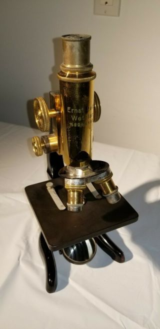 Leitz Wetzlar Antique Microscope With Case
