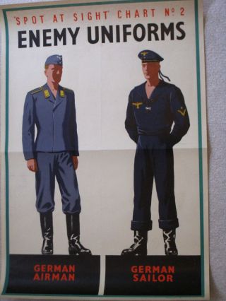 Vintage=rare Ww2=ww1war Poster=navy/marines/england=german Soldiers