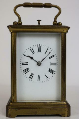 Antique Carriage Clock With Gong Strike & Repeat Needs A Service Couaillet Frere