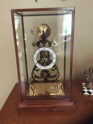 Chain Fusee Skeleton Clock With Porcelain Dial