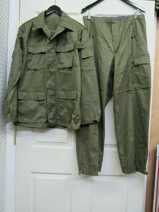 East German Military Rain Drop Camo Pants Jacket Uniform Field Combat Unissued M