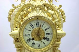 Antique Large Mantle Clock French Pierced Bronze Bell Striking C1870 7