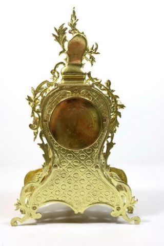 Large Antique 19th c French Gilt Pierced Bronze Mantle Clock Garniture Set 10