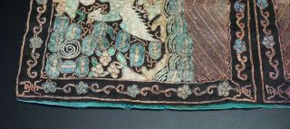 Antique Chinese Silk Thread Embroidery Civilian Rank Badge Pheasant 19th C 40cm 11