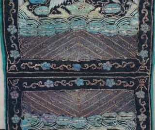 Antique Chinese Silk Thread Embroidery Civilian Rank Badge Pheasant 19th C 40cm 5