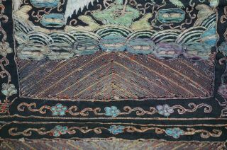 Antique Chinese Silk Thread Embroidery Civilian Rank Badge Pheasant 19th C 40cm 8