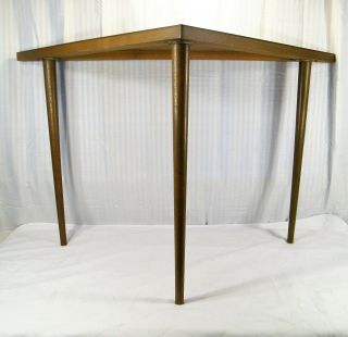 Vintage Mid Century Danish Modern Corner Triangle Table Walnut Wood Retro Mcm