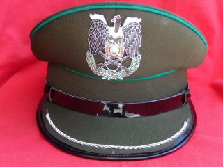 Bolivian Police Hat Cap Visor With Metal Badge.  Bolivia