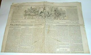 1862 Newspaper The Liberator Owned By Ny Abolitionist Friend Frederick Douglass