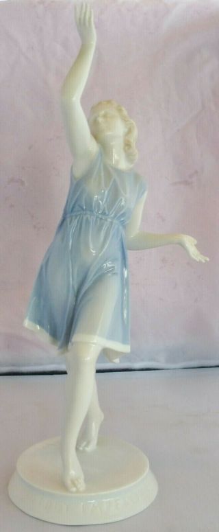 Antique Rosenthal Porcelain Woman Dancer Figurine,  Niddy Impekoven,  13 " Tall