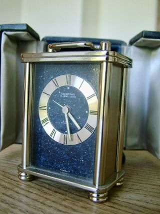 RARE VINTAGE SWISS LOOPING 15 JEWEL 8 DAY CARRIAGE ALARM TRAVEL CLOCK 4