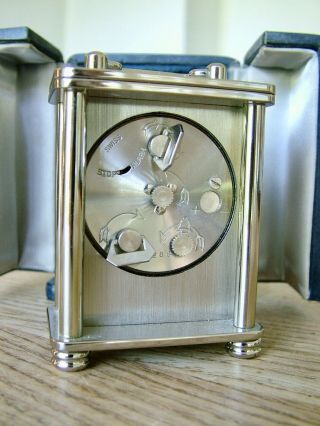 RARE VINTAGE SWISS LOOPING 15 JEWEL 8 DAY CARRIAGE ALARM TRAVEL CLOCK 9