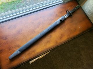 Smle No 1 Mkiii Lee Enfield Bayonet 1907 R Mole Rare With Scabbard Ww1