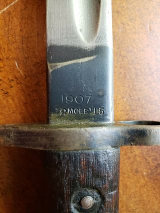 SMLE No 1 MkIII Lee Enfield Bayonet 1907 R Mole Rare with scabbard WW1 3