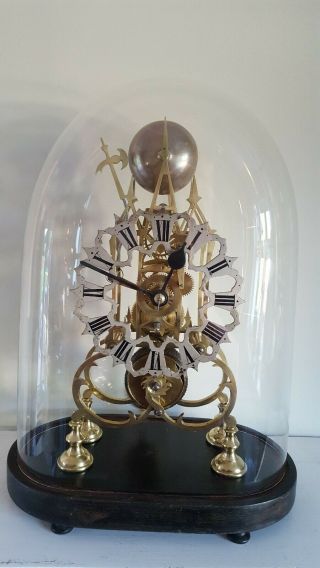 Good Victorian Fusee Skeleton Clock Passing On Strike C1860
