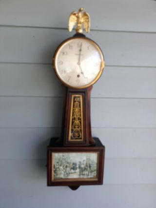 Rare Waterbury Banjo Clock 8 Day.
