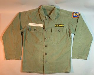 Vtg Us Army Jacket Shirt Med Military Green Usa 60s War Vietnam Jungle Named 2