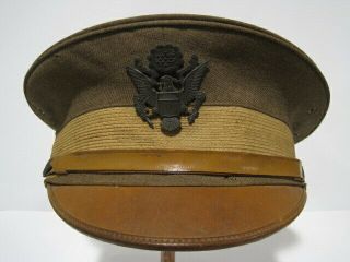 Wwi Us British English Made Officer Visor Hat Cap England