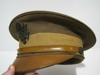 WWI US BRITISH ENGLISH MADE OFFICER VISOR HAT CAP ENGLAND 2