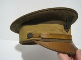 WWI US BRITISH ENGLISH MADE OFFICER VISOR HAT CAP ENGLAND 3