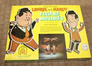 Vintage Laurel And Hardy Feelable Movables Game Puppets