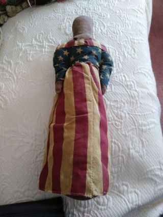 Primitive Grungy American Flag Americana Rag Doll Handmade 2