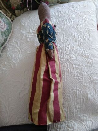 Primitive Grungy American Flag Americana Rag Doll Handmade 3