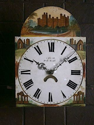 C1820 30hr Longcase Grandfather Clock Dial,  Movement 13x18