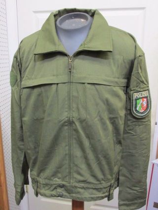German Police Polizei Combat Jacket Coat Lightweight Od Green Xlarge Unissued