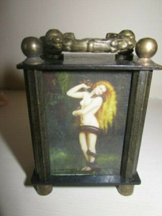 Charming 20th Century Omega Miniature Carriage Clock With Erotica Panels