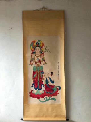 Chinese 100 Hand Painting & Scroll " Buddha " By Zhang Daqian 张大千