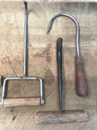 Antique Hay Hooks,  Hay Bale Hook/Farm/Farming Tools/Bailing/Primitive/Decor/ 4
