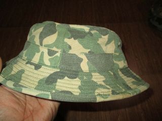 EARLY VIETNAM WAR DUCK HUNTER CAMO BOONIE HAT SHORT BRIM SIZE 59 cm 8,  Very Good 2