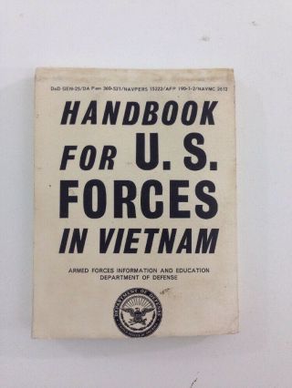 Official Dod Publication: Handbook For Us Forces In Vietnam (1966,  Pamphlet)