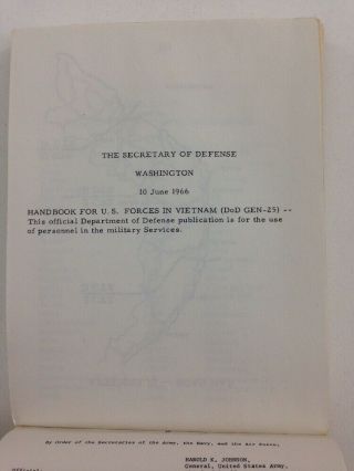 Official DoD Publication: Handbook for US Forces in Vietnam (1966,  Pamphlet) 5