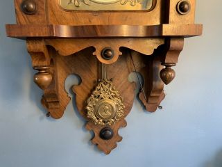 Antique GUSTAV BECKER Kienzle Movement GERMANY Pendulum Chime Wall Clock W/key 12