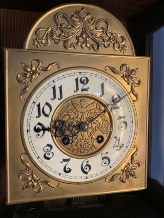 Antique GUSTAV BECKER Kienzle Movement GERMANY Pendulum Chime Wall Clock W/key 3