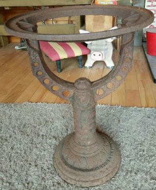 Vintage Cast Iron Water Heater Stand Steampunk Industrial Plant Stand Table Base