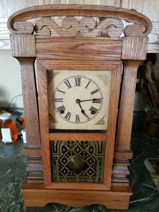 Antique Oak Shelf Parlor Clock