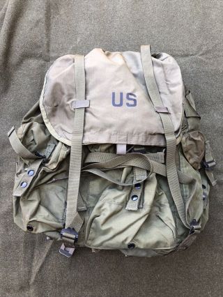 Us Army Alice Lc - 1 Combat Field Pack Large With Frame - Named